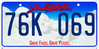 SD license plate 76KO69