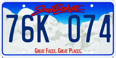 SD license plate 76KO74