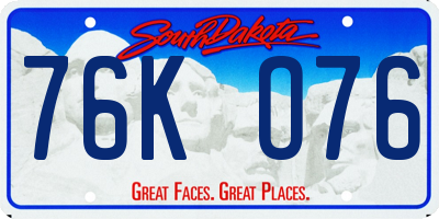 SD license plate 76KO76