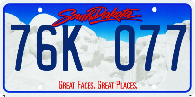 SD license plate 76KO77
