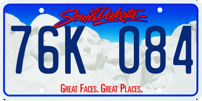 SD license plate 76KO84