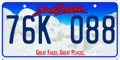 SD license plate 76KO88