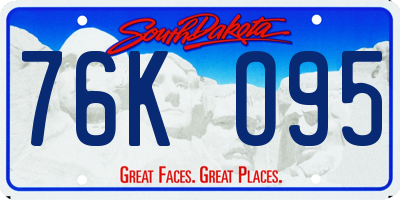 SD license plate 76KO95