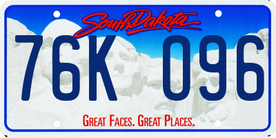 SD license plate 76KO96