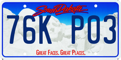SD license plate 76KP03