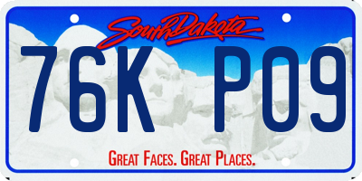 SD license plate 76KP09