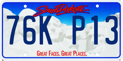 SD license plate 76KP13