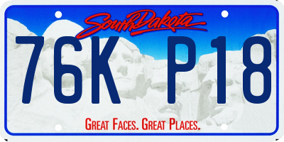 SD license plate 76KP18