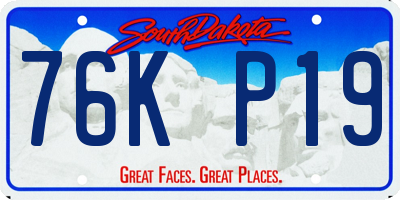 SD license plate 76KP19