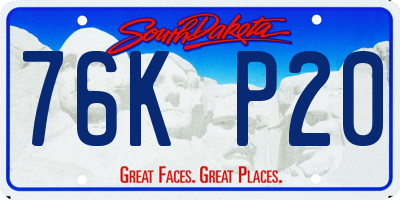 SD license plate 76KP20