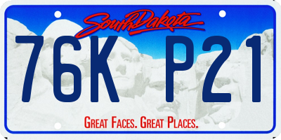 SD license plate 76KP21
