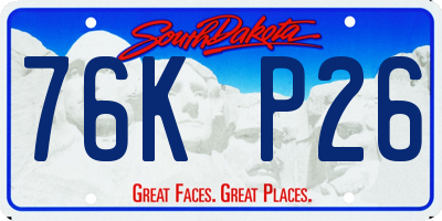 SD license plate 76KP26