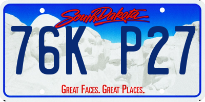 SD license plate 76KP27