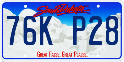 SD license plate 76KP28