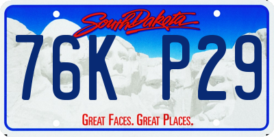 SD license plate 76KP29