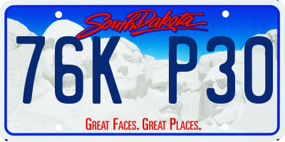 SD license plate 76KP30