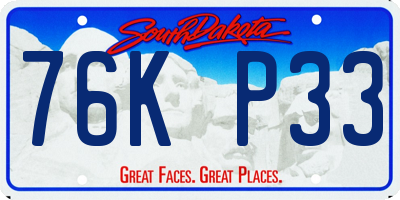 SD license plate 76KP33