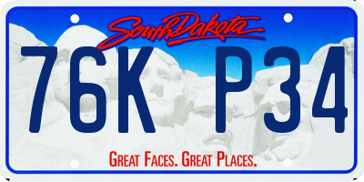 SD license plate 76KP34