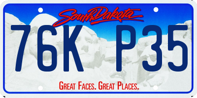 SD license plate 76KP35