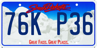 SD license plate 76KP36