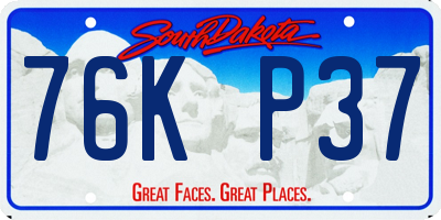 SD license plate 76KP37