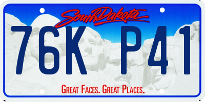 SD license plate 76KP41