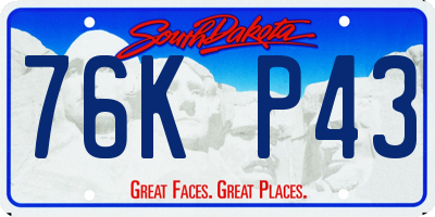 SD license plate 76KP43