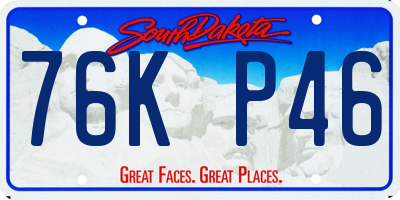 SD license plate 76KP46