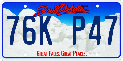 SD license plate 76KP47