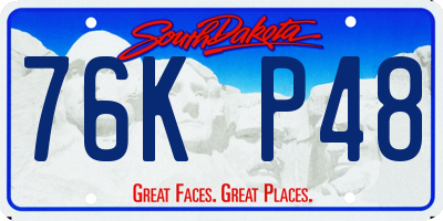 SD license plate 76KP48