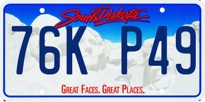 SD license plate 76KP49