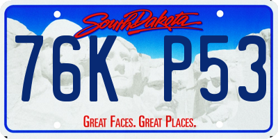 SD license plate 76KP53