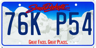 SD license plate 76KP54