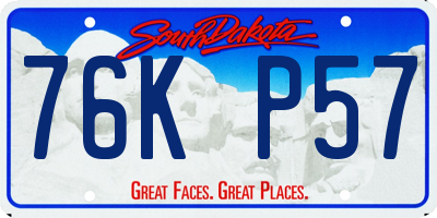 SD license plate 76KP57