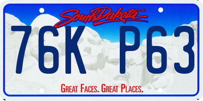 SD license plate 76KP63
