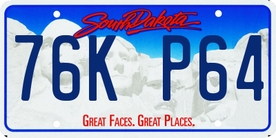 SD license plate 76KP64
