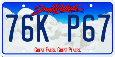 SD license plate 76KP67