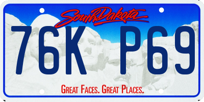 SD license plate 76KP69