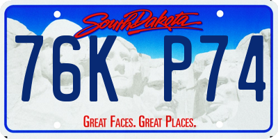 SD license plate 76KP74