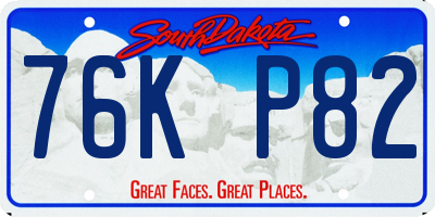 SD license plate 76KP82