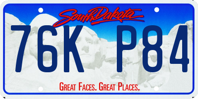 SD license plate 76KP84