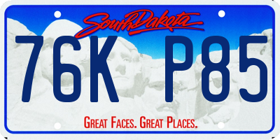 SD license plate 76KP85
