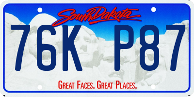 SD license plate 76KP87