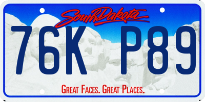 SD license plate 76KP89