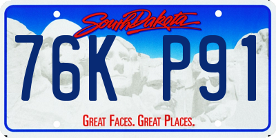 SD license plate 76KP91