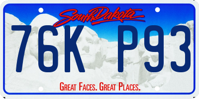 SD license plate 76KP93