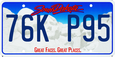SD license plate 76KP95