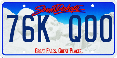 SD license plate 76KQ00