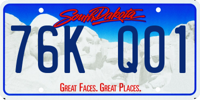 SD license plate 76KQ01