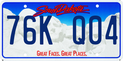 SD license plate 76KQ04